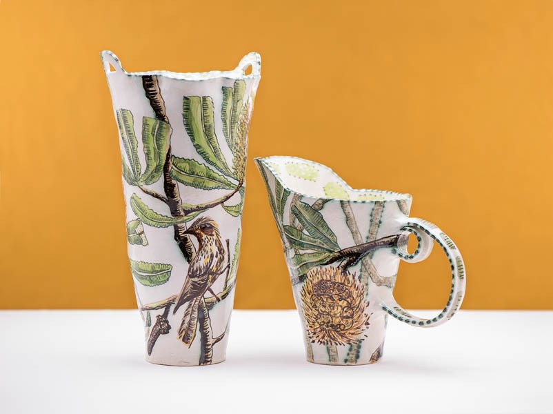 Banksia Serata Vessel and Pitcher by Fiona Hiscock
