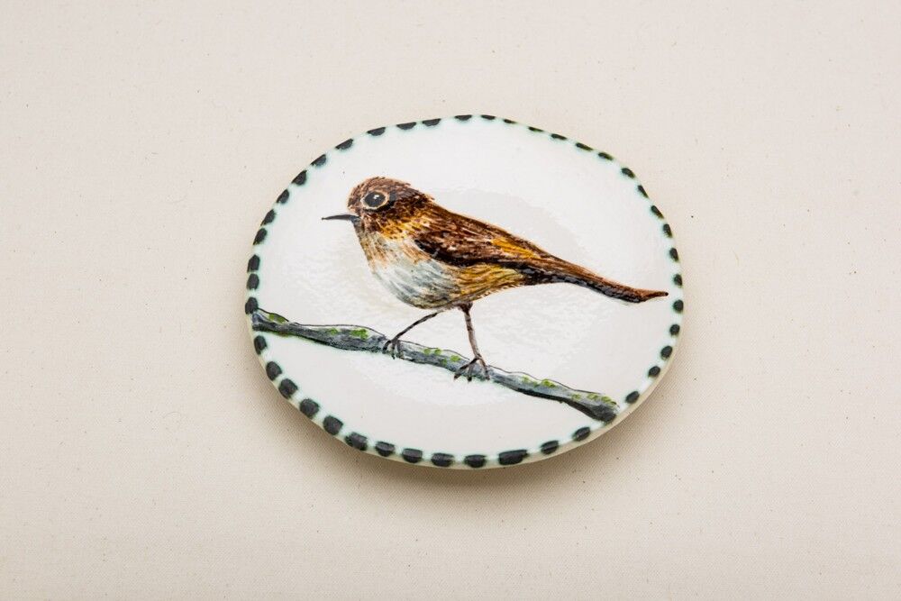 Plate with Brown Bird