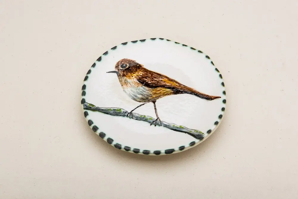 Plate with Brown Bird