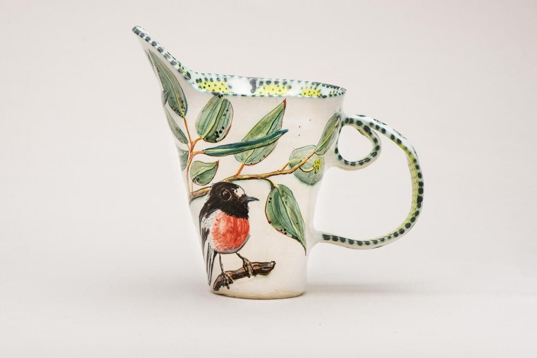 Flame Robin in Eucalyptus Single Handled Jug
