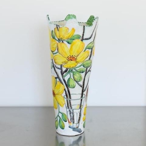 Rainbow Bee-Eaters and Kapok Tree Flower Vessel_2