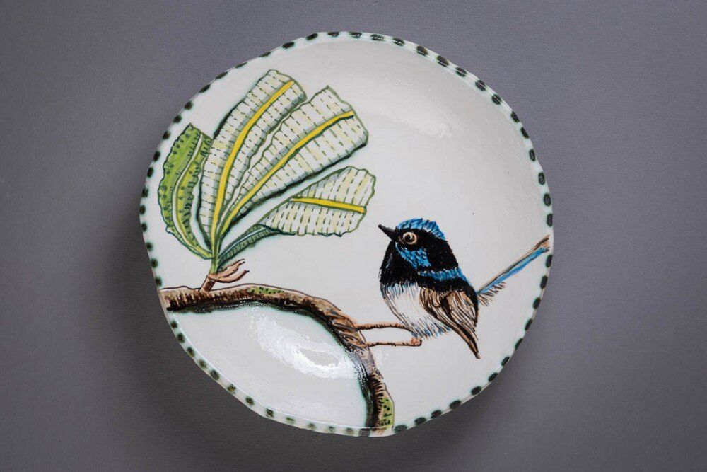 Plate with Blue Wren 3