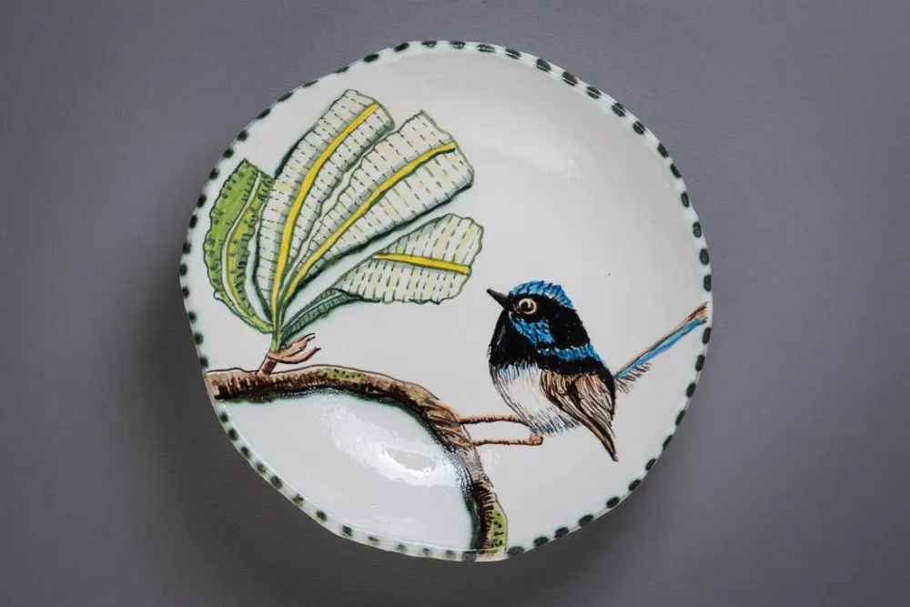 Plate with Blue Wren 3