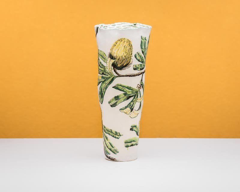 Banksia Serata vessel with honey eater