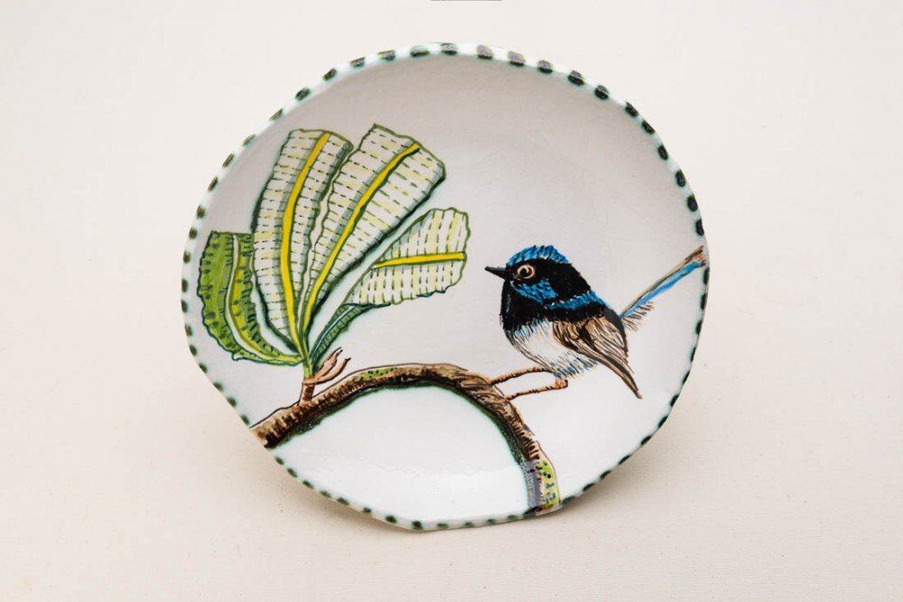 Plate with Blue Wren 6