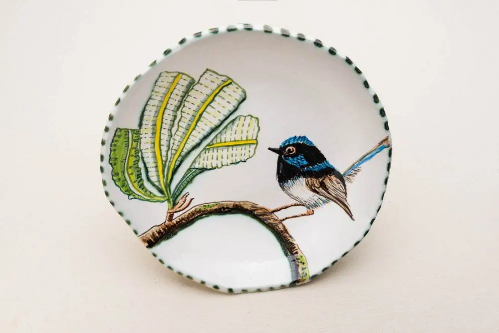 Plate with Blue Wren 6