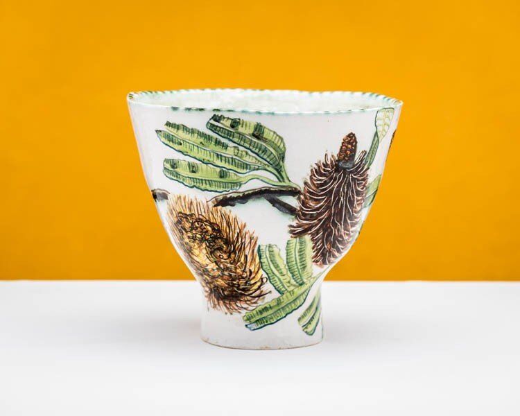 Banksia Serata bowl with Bogong Moth