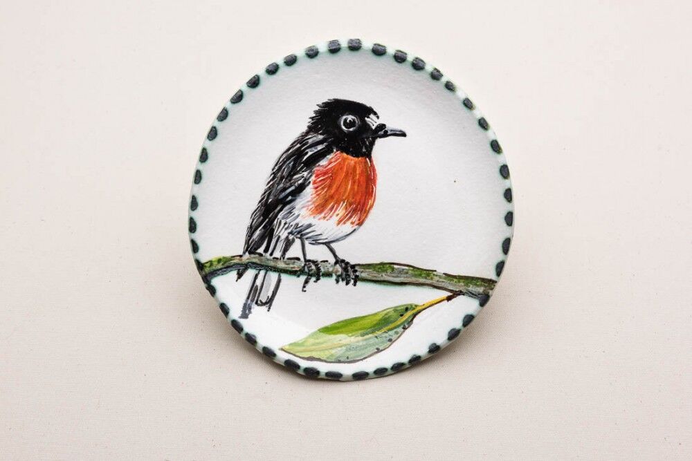 Plate with Red Robin