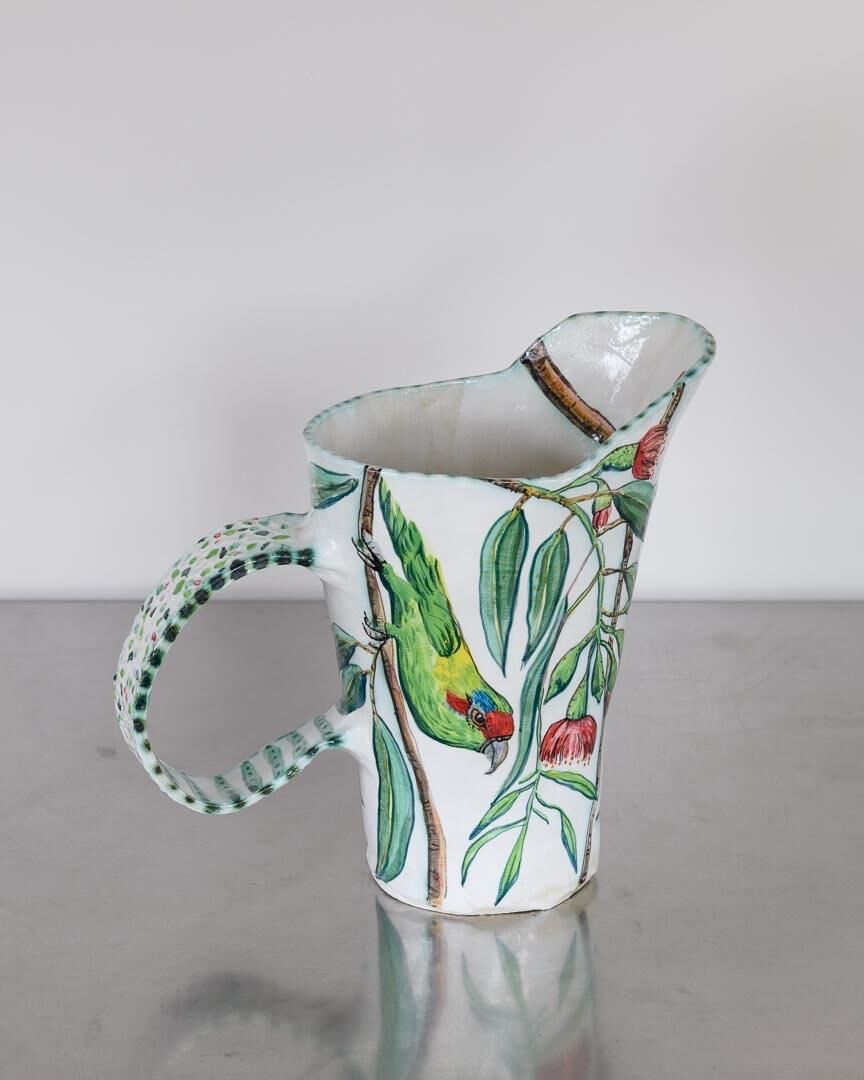 Musk Lorekeet in Flowering Ficifolia Eucalyptus Single Handled Jug