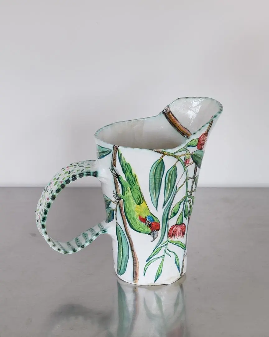 Musk Lorekeet in Flowering Ficifolia Eucalyptus Single Handled Jug