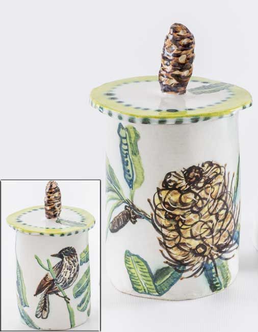 Banksia Serrata Jar With Honeyeater