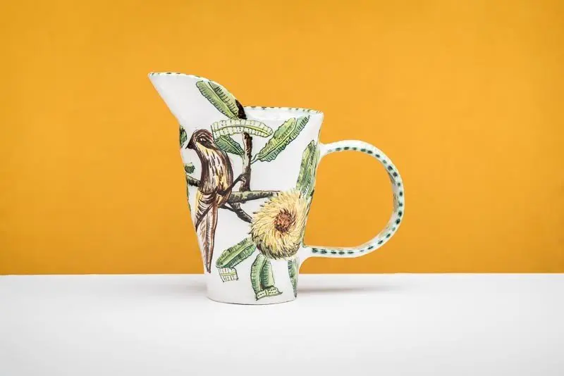 Banksia Serrata Pitcher with Wattle Bird