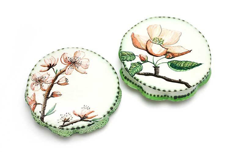 Two cake plates