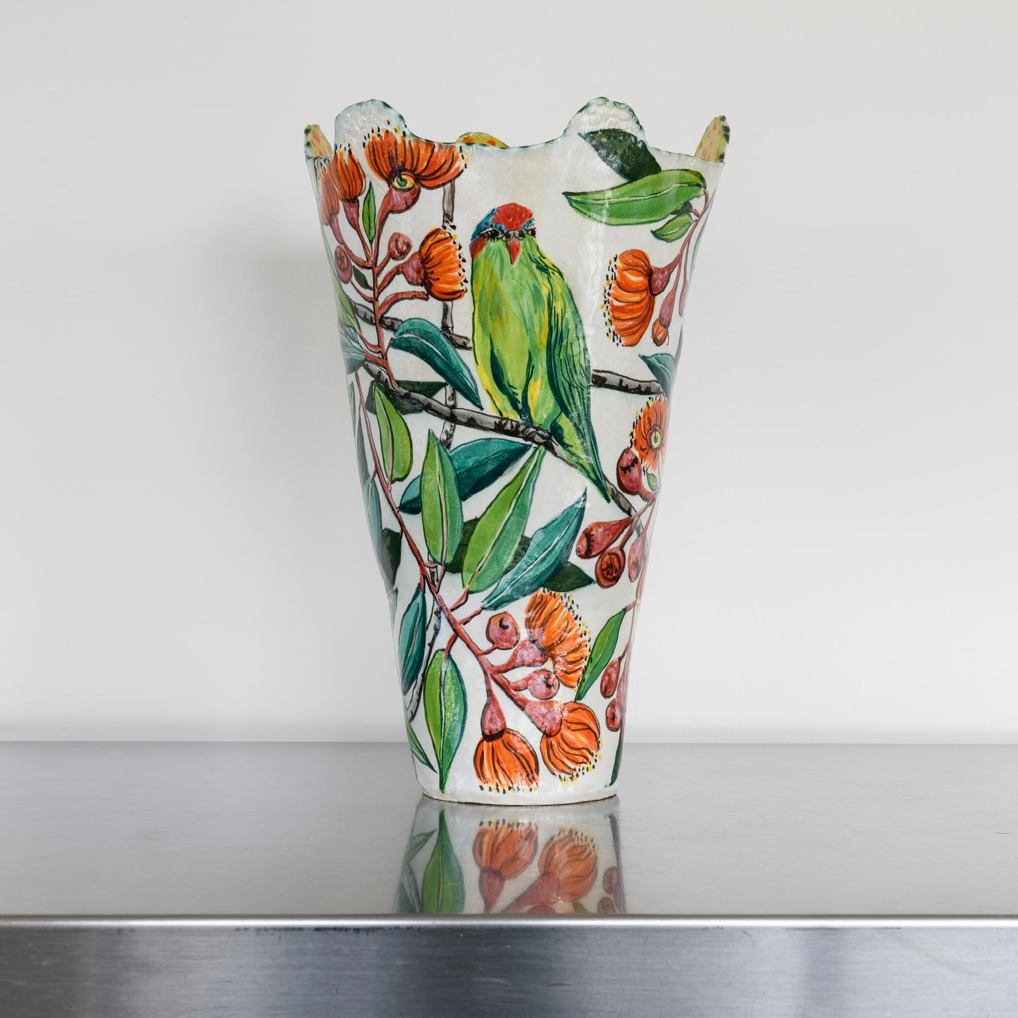 Af Musk Lorikeet and Ficifolia eucalypt 39 x 22 x22