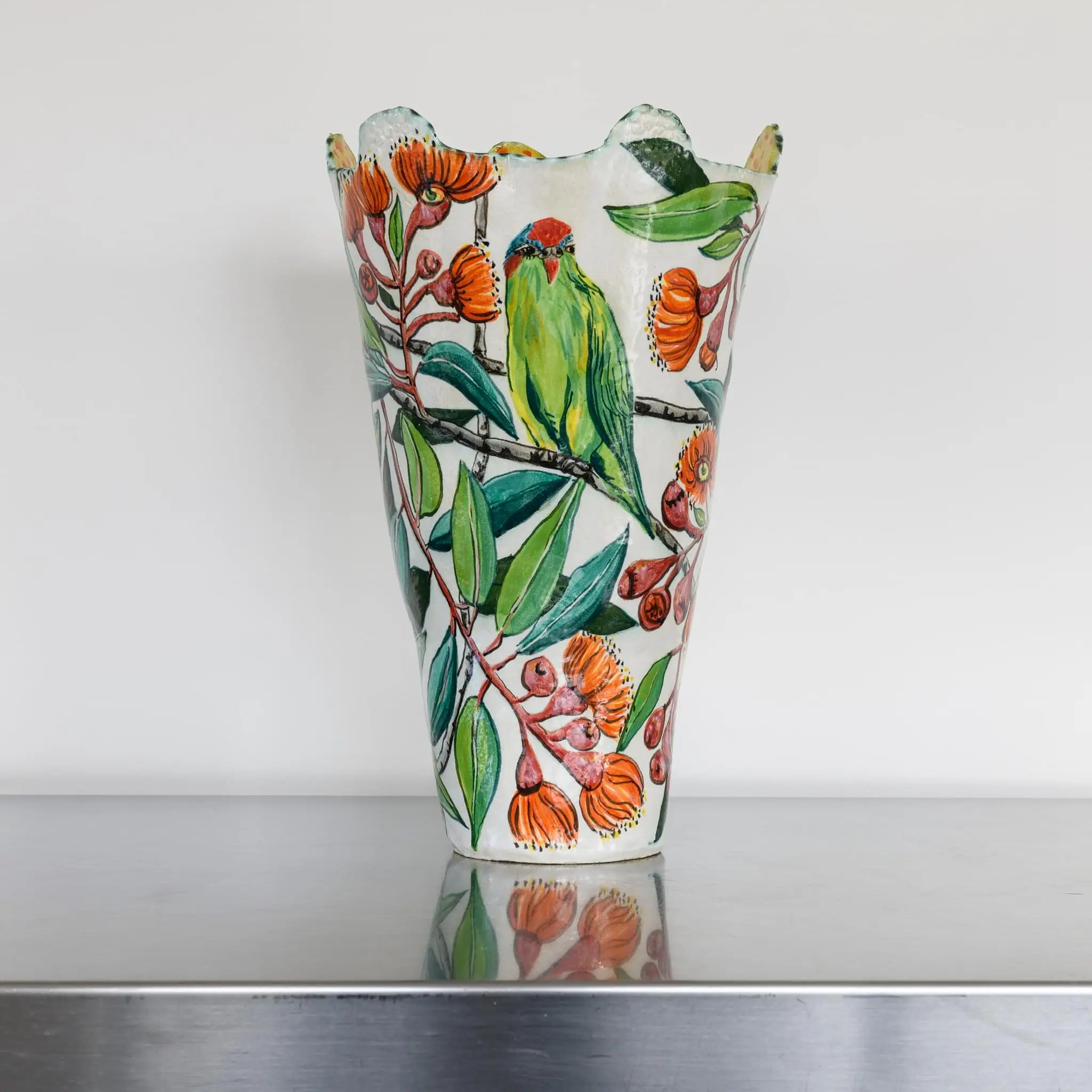 Af Musk Lorikeet and Ficifolia eucalypt 39 x 22 x22