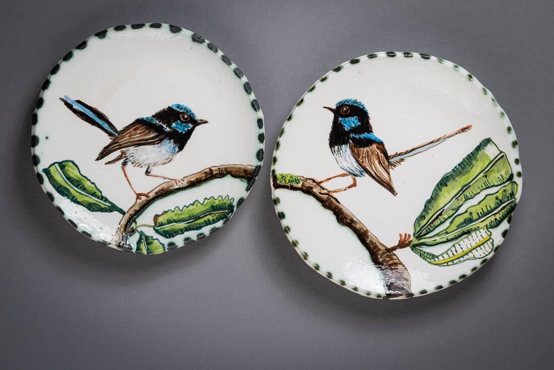 04042025_Blue Fairy Wren Twin Plates