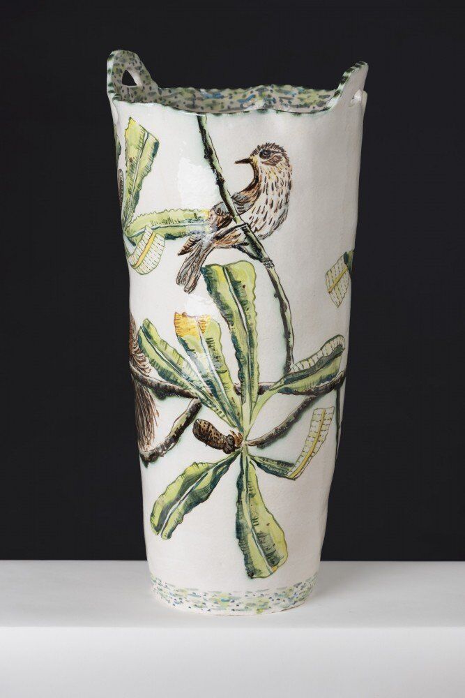 Banksia and Honeyeater vase