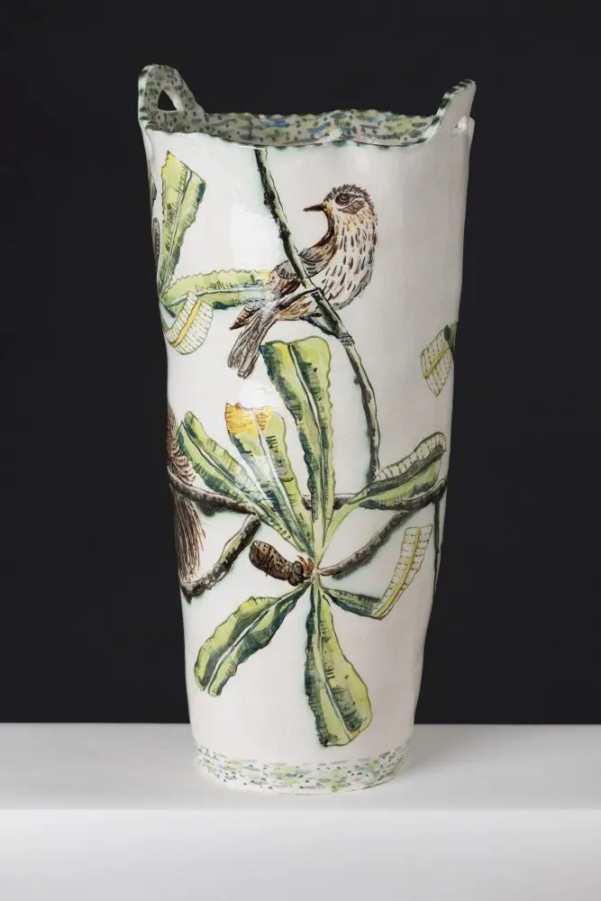 Banksia and Honeyeater vase