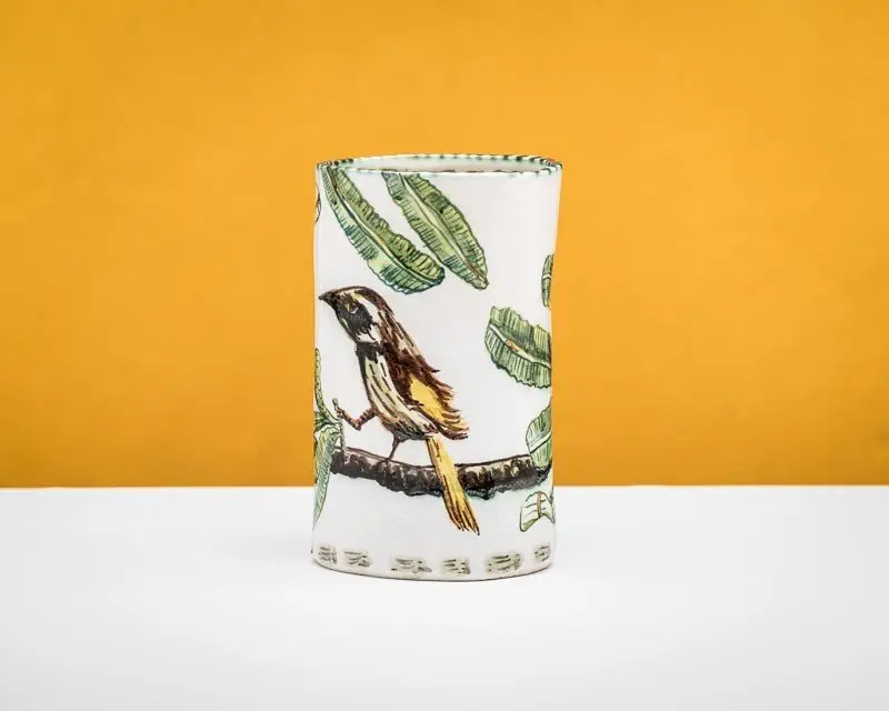 Banksia Serrata Jar with Wattle Bird