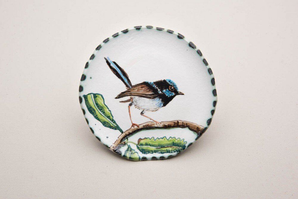 Plate with Blue Wren 4