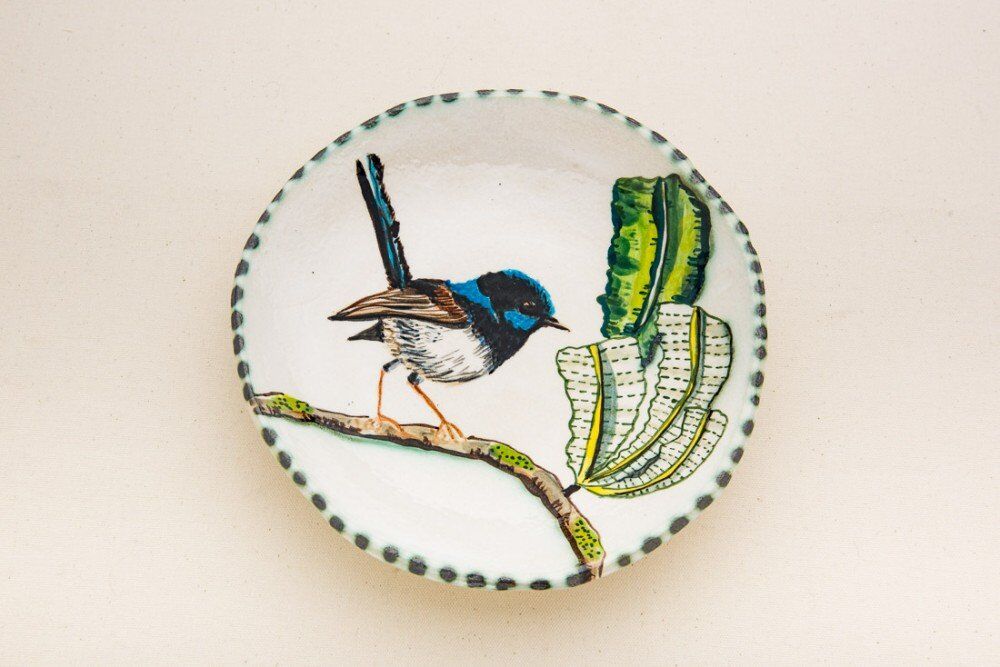Plate with Blue Wren 2