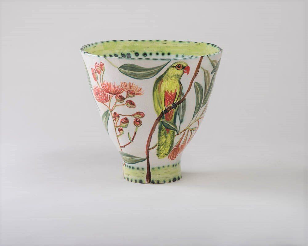 Flowering Gum bowl with Two Birds