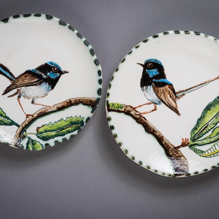 04042025_Blue Fairy Wren Twin Plates