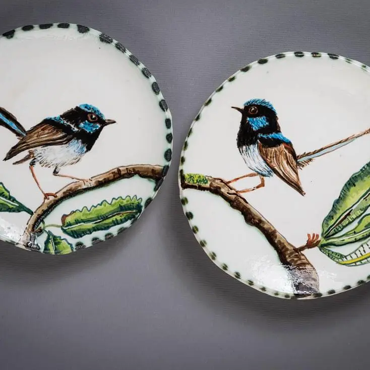 04042025_Blue Fairy Wren Twin Plates