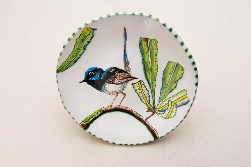 Plate with Blue Wren 5