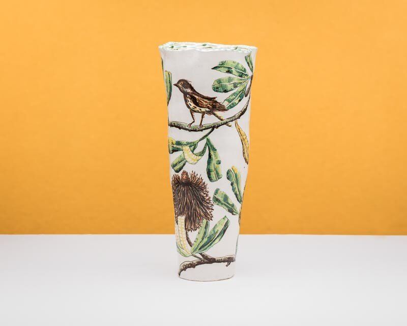 Banksia Serata vessel with honey eater